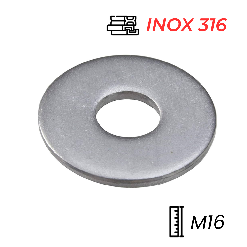 Lông Đền Phẳng Inox 316 DIN9021 M16 | Mecsu.vn